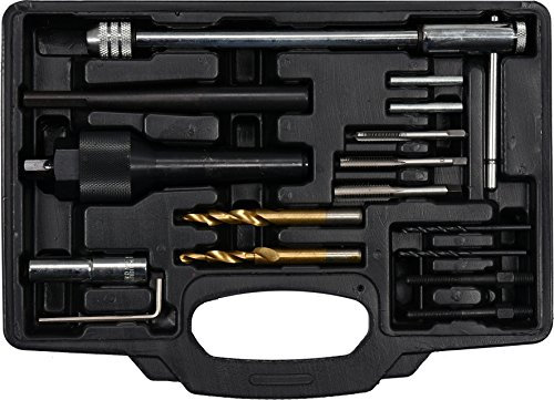 YATO YT-05342 Profi Glühkerzen-Ausbohrwerkzeug Set 16 tlg. | M8 M10 | Demontagesatz mit Gewinde-Reparatursatz | Glühkerzen Demonatge Ausbohrwerksatz Ausbauwerkzeug