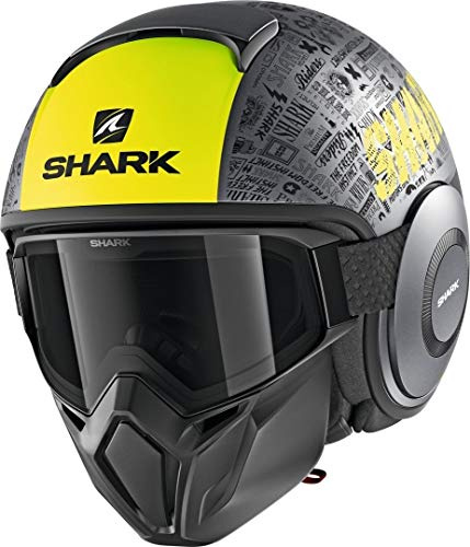 Motorradhelm Shark Street DRAK Tribute RM MAT AYK, Grau/Schwarz/Fluo, S