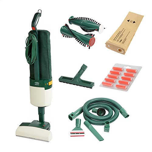 Vorwerk Kobold 121 – Staubsauger, Schlauch und Düsenset für Teppich, Grün, Harte Böden und Laminat, 10 Staubsaugerbeutel, Duft