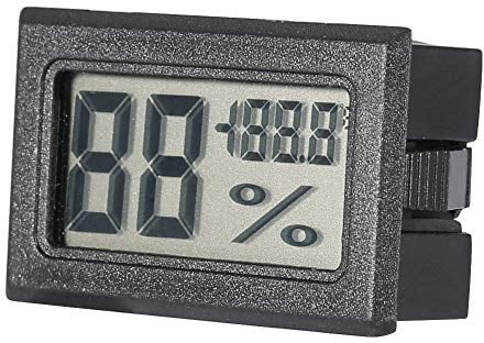 Digitaler Hygrometer & Thermometer mit großer LCD-Anzeige - Feuchtigkeitsmonitor für Gewächshaus, Zuhause, Büro & Auto (Schwarz)