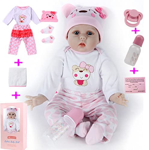 ZIYIUI 55cm 22Zoll Realistische Reborn Puppe wie echte Babys Weiche Silikon Vinyl Simulation Reborn Baby Mädchen Spielzeug Geburtstagsgeschenk
