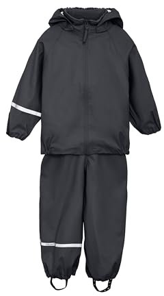 Celavi Unisex Kids Basic Recycle PU Rainwear Set, Dark Navy, 100
