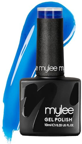 Mylee Gel Nail Polish 10ml [Blue Lagoon] UV/LED Soak-Off Nail Art Manicure Pedicure for Professional, Salon & Home Use [Neons Range] - Long Lasting & Easy to Apply