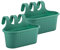 Jardinera Balcón 6,5 litros 38 cm Largo, Set 2 Unidades, Maceta Colgar (Verde)