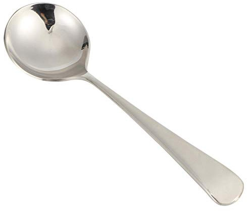 Set di cucchiai per la cena, 5 pezzi in acciaio inossidabile, zuppa di caffè, dessert, insalata, cibo caldo, cucchiaio, cucchiaio per bambini, adulto, cucchiaio, posate(D'argento)