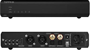 Fanmusic Topping U90 USB Bridge PCM32Bit 768kHz DSD512 Native IIS AES Coaxial Optical Output Interface (Black)