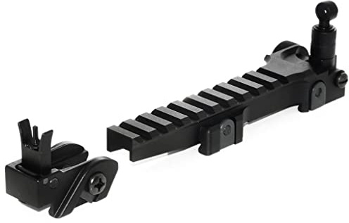 Airsoft Softair Bell KAC Stil Flip-Up Aufklappen Sight Schiene Set für G36 Serie AEG GBB Gewehre Schwarz