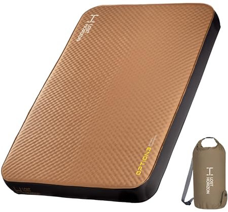 LOSTHORIZON Airsoft 4.5” Thick Self Inflating Sleeping Mat with Solid Foam, Camping Mattress with Pump Sack, Portable Roll Up Bed, Inflatable Outdoor Pad for Rooftop Tent Car Truck Van, 4 Season