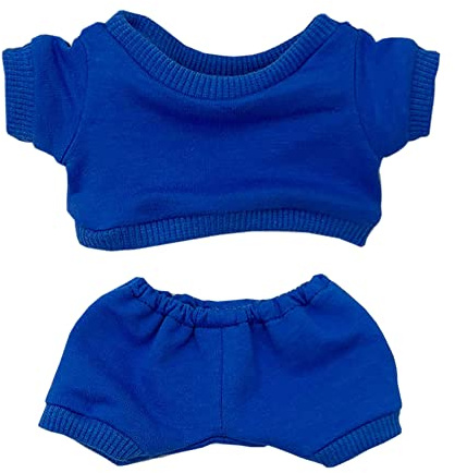 niannyyhouse 20cm Plüsch Puppe Kleidung Sportbekleidung Anzüge Sweatshirts Hosen Puppe Dress up (Blau, 20cm)