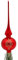 Lauschaer Christbaumschmuck - Christbaumspitze matt Rot mit Glitter Dekor in Gold, Ornamente, Länge ca. 28 cm