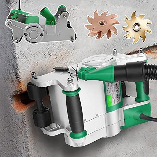 QJJML 1100W Wall Chaser, Wall Line Slot Maschine, 20-30mm einstellbare Nut Tiefe, 25mm & 35mm Klinge, Beton Cutter & Notcher Boden Wand Nut Schneiden Maschine Set