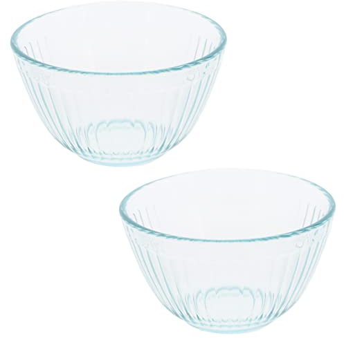 Pyrex 7401 3-Cup Sculpted Glass Mixing Bowls - 2 Pack