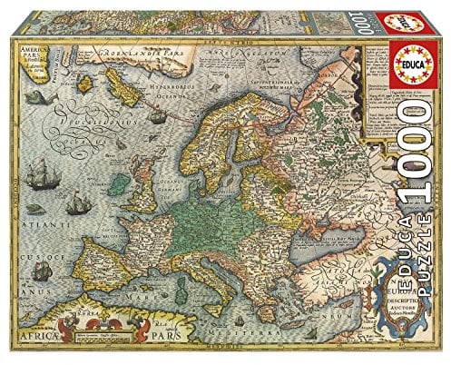 Educa - Puzzle 1000 Teile für Erwachsene | Antike Europakarte, 1000 Teile Puzzle für Erwachsene und Kinder ab 14 Jahren, Landkarte (19621)