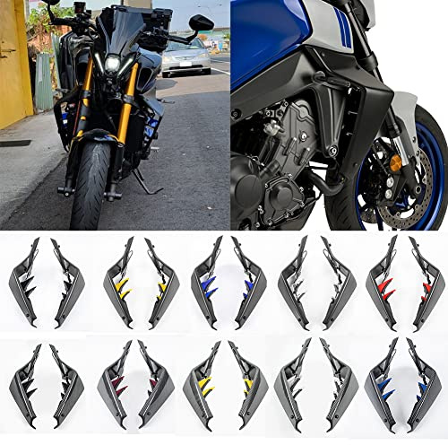 Déflecteurs d'ailes de carénage à ailettes Fixes pour Moto Down Force Naked Spoilers pour Y. amaha MT09 MT 09 MT-09 SP 2021 2022 2023 Pièces d'accessoires de Moto (Noir Mat avec fumée)