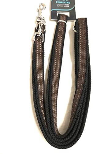 Petlando Mesh Outdoor-Führleine Mir reflektierenden Streifen L Mocca 2,3 m/30 mm