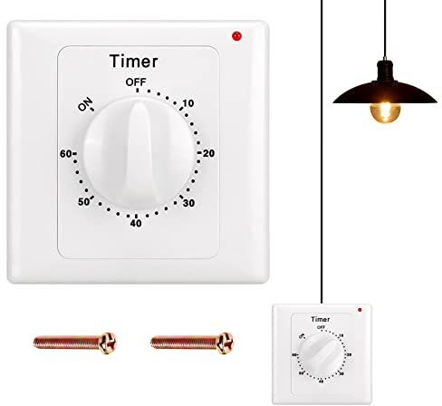 Countdown Timer Switch, Aicharynic Timer Switch, 60 Minute Light Switch with Timer, Waterproof, Surface-Mounted for Bathroom Fan, Lights, Exhaust Fan
