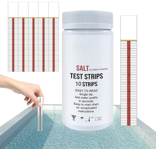 Storaffy Pool Teststreifen | Pool Salzgehalt Messen | Tragbare Poolwasser Teststreifen, schnell und genau | Salzwasser Teststreifen für Schwimmbäder und Spas (10/20/40 Stück)