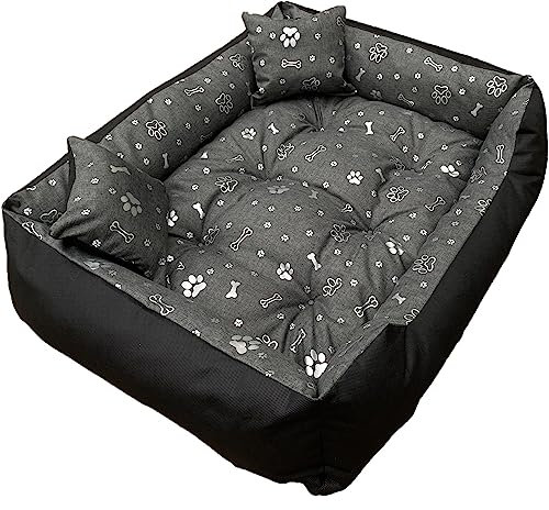 Dogs4Life Hundebett XXL | Wasserdicht, Outdoor-tauglich | Metall | Rechteckig, Einfarbig Silber | (115x95cm)
