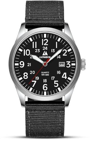 LN LENQIN Orologio Uomo Militare Campo Orologi Analogici Al Quarzo Per Uomo Orologi Polso Impermeabili Con Cinturino in Nylon Orologio Sportivo Tattico Militare Con Data
