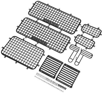 Tnfeeon Rete per Finestre in Metallo RC, Giocattoli Modello, Accessori per Modelli di Auto Simulazione Squisita Previeni i Graffi Protezione per Finestra RC Defender per Auto RC