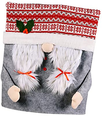 Alipis bärtige Stuhlabdeckung für alte Männer Weihnachts stuhlhussen weihnachtsstuhlbezüge Stuhlhussen für den Urlaub Stuhlhussen für Weihnachten Weihnachtsschmuck blaues Dekor Stuhlhülse