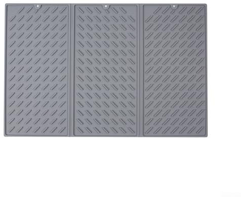 Tappetino scolapiatti pieghevole in silicone, multifunzione, 61 x 40 cm (grigio)