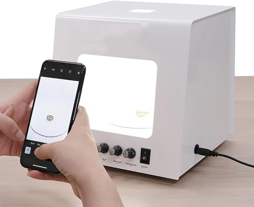 Jewelry Photo Light Box,Smart Photography Turntable 20/30cm,Dimmable Jewelry Shooting Tent Softbox, for Jewelry, Small Items,30cm