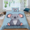 FSYQQASD Koala 3D Gedruckter Betten Set Tiere Bettwäsche Set Microfaser Qualität Bettbezug Mit Kissenbezug 2 Teilig Sets Single（135x200cm）