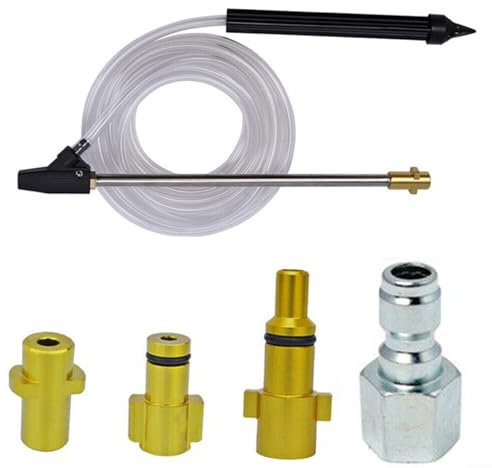 Kit sabbiatrice ad alta pressione, kit di sabbiatura a umido con per lancia, sifone trasparente e adattatore per diverse idropulitrici (A)