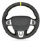 DZSYANJIASM Couvre Volant Voiture pour Megane 3 Coupé GT RS 2010 – 2014 2015 2016 Housse Volant Voiture en Cuir Artificiel Noir Couvre-Volant Couvre Volant Auto (Color : Yellow Thread)