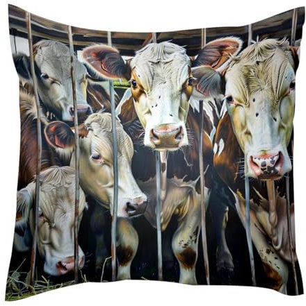 TBOUOBT Dekokissenbezüge, Couch-Kissenbezüge, Dekokissenbezug, Tierkühe Bauernhof, dekorative Kissenbezüge