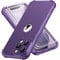 ORETECH Cover Compatibile con iPhone 15 Pro Max, Custodia iPhone 15 Pro Max con [2 x Pellicola Protettiva Vetro Temperato] 360 Protezione Ultra Sottile Hard PC TPU Silicone Antiurto Cover-Viola Scuro
