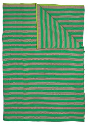 Pip Studio Bonsoir Stripe Tagesdecke gestrickt Throw Green 130x170cm (1Stück)