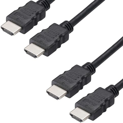 KamKorda 4K HDMI Cable 2m | 2 Pack | Compatible with TV, Blu-Ray, PS4/5, Xbox, Projector, Soundbar, Sky, PC, Laptop | Superb Video & Audio Quality | Black