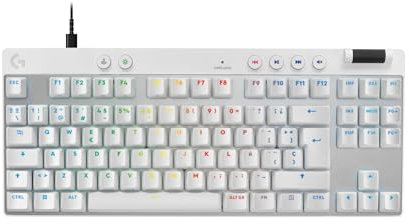 Logitech G PRO X TKL RAPID, tastiera gaming senza tastierino numerico con interruttori analogici magnetici, modalità di attivazione rapida, azionamento e RGB personalizzabile, US INT'L QWERTY - Bianco