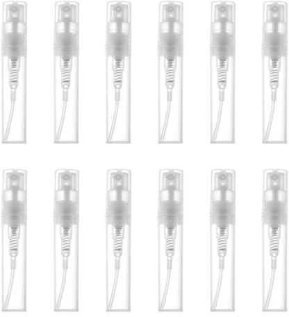 PEXIVOZ 12 minibotellas de spray de 3 ml, botellas de perfume recargables, botellas de perfume portátiles transparentes para uso diario y viajes