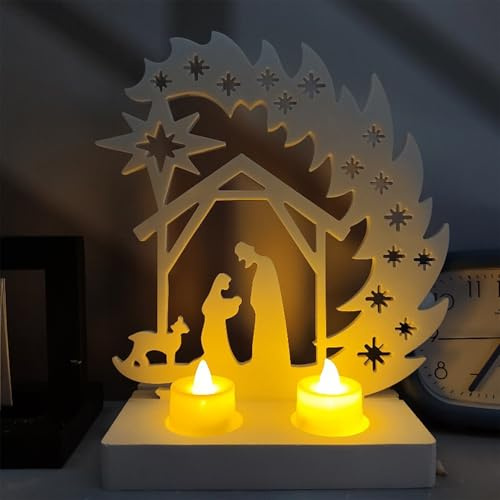 Krippe Silikon Gießform, Krippe Set Silikonformen Gießformen Kerzenhalter, Krippe Giessformen Zum Gießen, Gipsform Weihnachten Krippe Silikonformen Für Kerze, Handwerk, Tischdekorationen (Stil C)