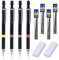 Yuanchu Lot de 48 porte-mines 0,3 0,5 0,7 0,9 mm avec 2 gommes 48 mines Hb interchangeables pour étudiants, écriture, dessin, croquis, bureau