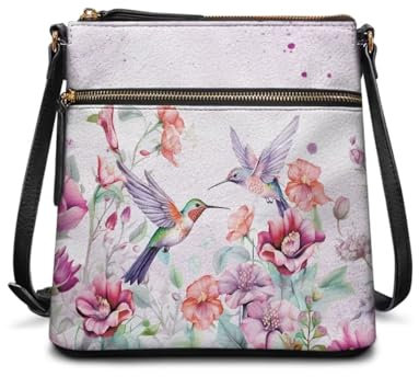 chaqlin Umhängetasche für Damen, Leder, große Schultertasche, Kuriertasche, Kolibri Pink, Einheitsgröße