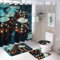 BVNMT Dice Graphics 4-teiliges Badezimmer-Duschvorhang-Set: Duschvorhang, Teppich und WC-Sitzbezug, wasserdicht und rutschfest