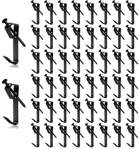 100 Pcs Picture Hanging Hooks with Nails, Heavy Duty Photo Frame Hanging Kit for Wood Drywall, Up to 30 lbs, Ideal for Frames Mirrors Wall Art, Includes Hooks and Nails for Various Wall Types (Black)