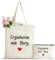 Erzieherin Geschenk Canvas Tragetasche mit Kosmetiktasche, Abschiedsgeschenk Erzieherin Einkaufstaschen, Danke Geschenk für Erzieherin Kindergarten, Abschied Geschenk für Erzieher von Schülern