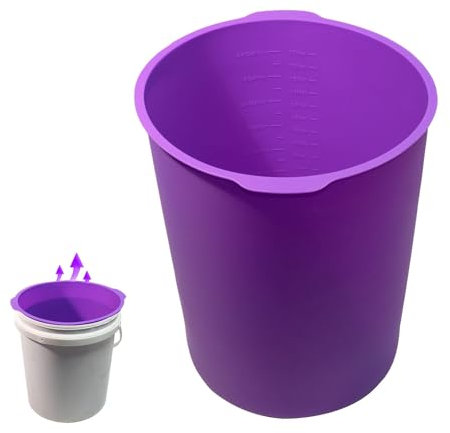 Wiederverwendbarer Gummi-Eimereinsatz für Betonmischung, dünner Mörtel, Mörtel, Schlamm und Zement, mit abgestuften Messungen, Violett, 1,8 l