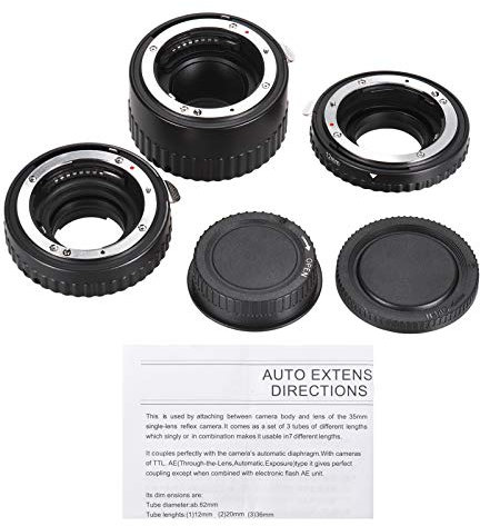 Qukaim Mcoplus Lot de 3 tubes d'extension macro 12 mm 20 mm 36 mm pour objectif Nikon F-Mount AF Compatible avec Nikon