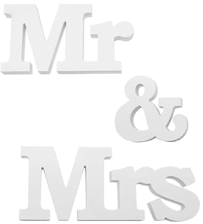 Bangbobi Decoración para Bodas Mr & Mrs, decoración para mesas de Boda de PVC, decoración para Bodas Just Married
