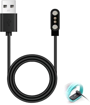 Zerabidpro Cable de Carga de Carga magnética para Reloj Inteligente con Enchufe magnético de 2.84 Mm, Paso de 2 Pines, Longitud de 60 cm, Color Negro – Ideal para Carga Rápida en Casa y Viajes (1)