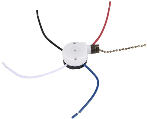Jrudjsnhhty 1PCS Ceiling Fan Lights Switch ZingEar ZE-208S E89885 3 Speed 4 Wire Fan Switch Pull Chain,Fan Lights Switch,Bronze