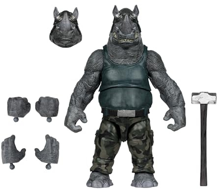 McFarlane Teenage Mutant Ninja Turtles (Page Punchers) Rocksteady 5in Action Figure with Comic Toys | Comic included