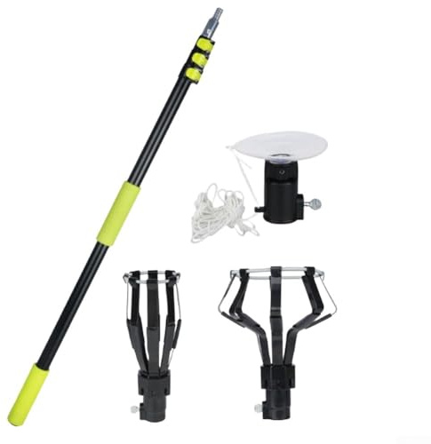 Lampenwechsel-Set für hohe Decken, Teleskopstange 143-360 cm, mit 8-Finger-Käfigen & Saugnapf, Metall und Kunststoff, Ersatzwerkzeug