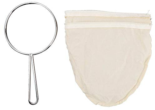 Tea Strainer, Cloth Tea Filter Cloth Coffee Strainer Pour Over Coffee Dripper Filter with Metal Handle for Coconut Milk, Almond Milk